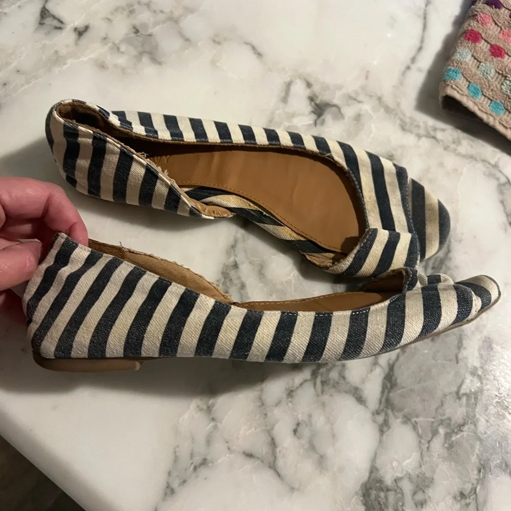 $5 ADD ON Old Navy sandals nautical Canvas Stripe‎ Flats Slides